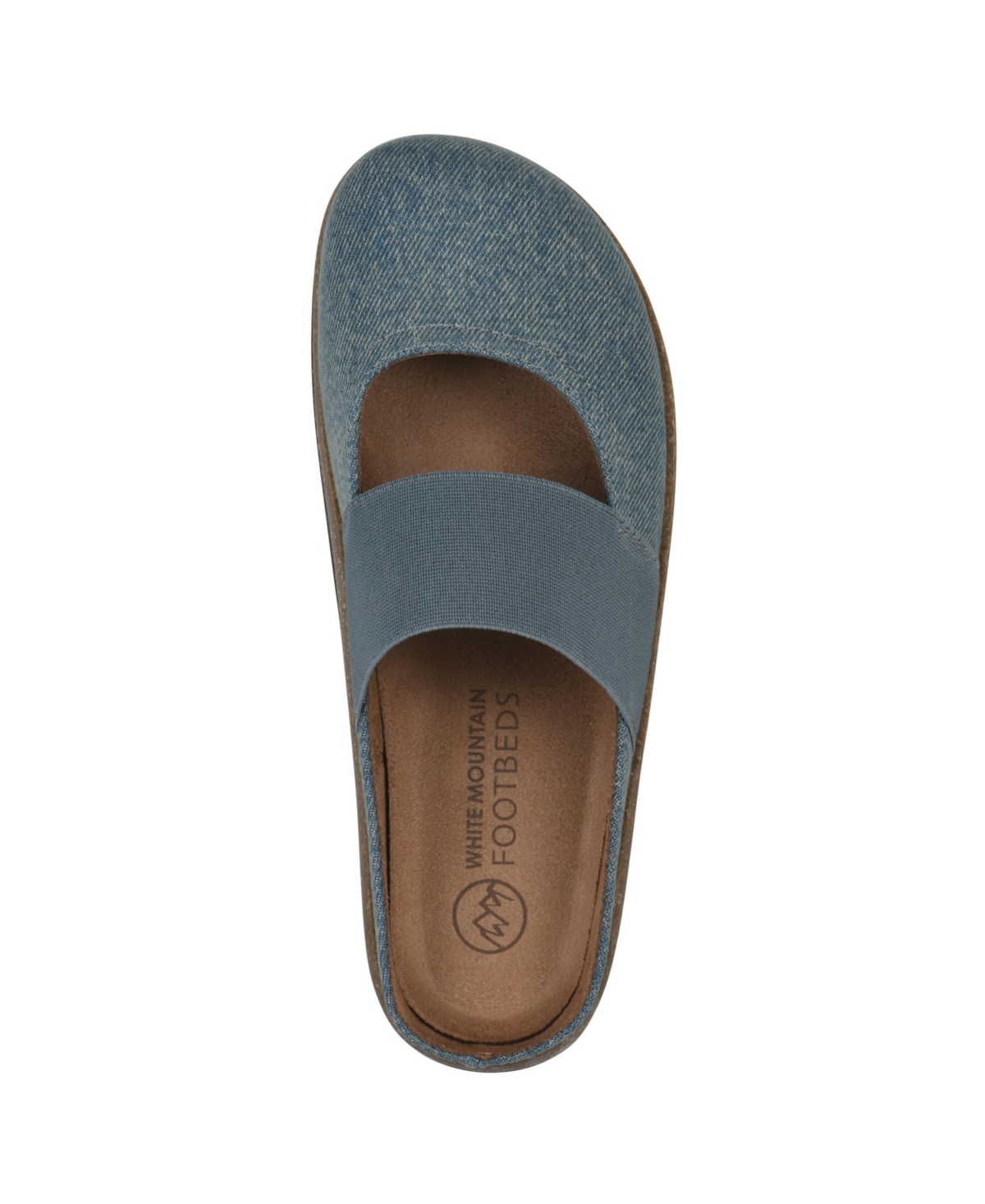 Shop White Mountain Women's Bassi Round Toe Mules In Vintage Blue Fabric