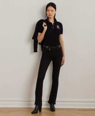 Women's Cable-Knit Polo Shirt