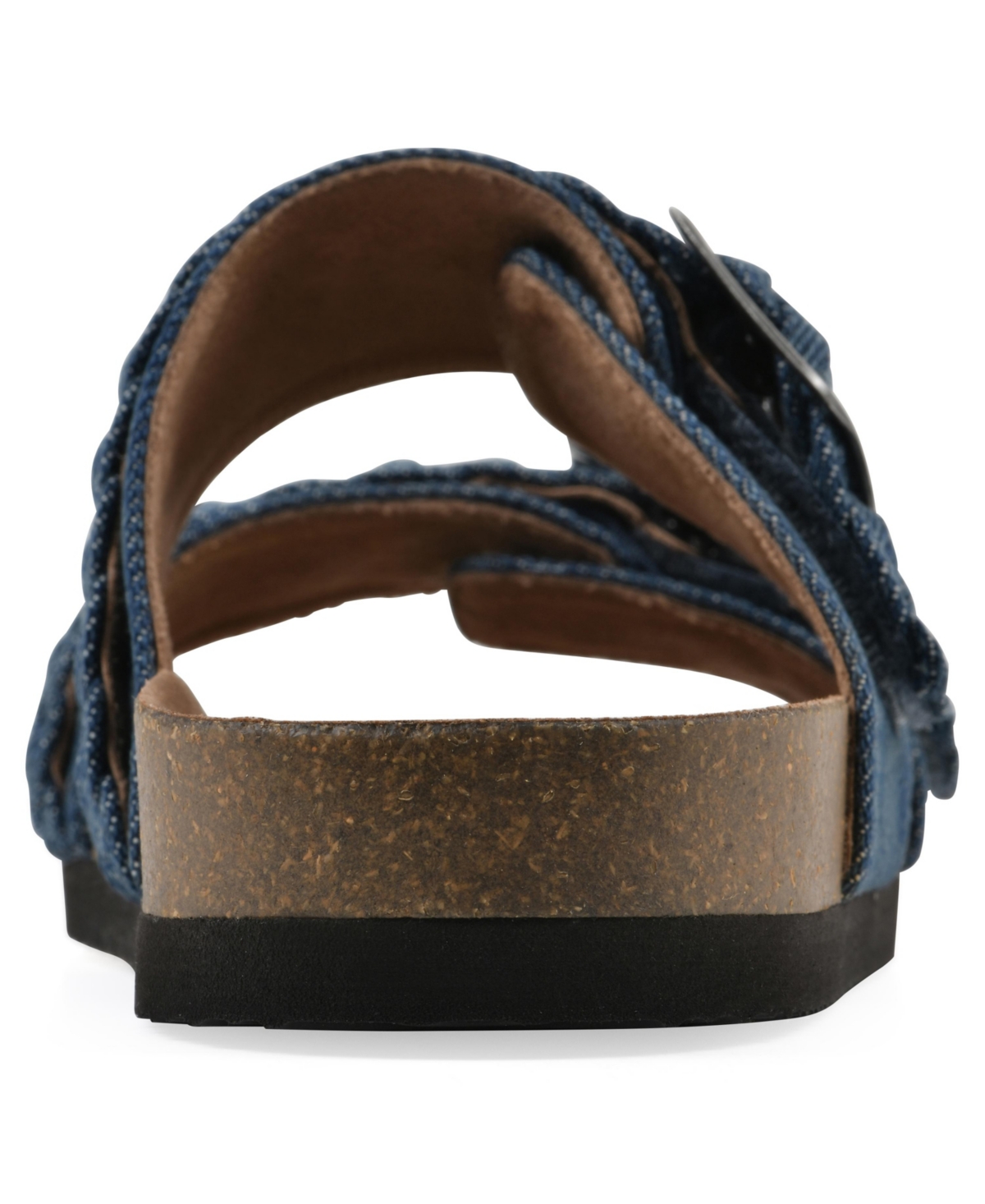 White Mountain Women's Hey Hey Round Toe Flat Sandals In Dark Blue Fabric