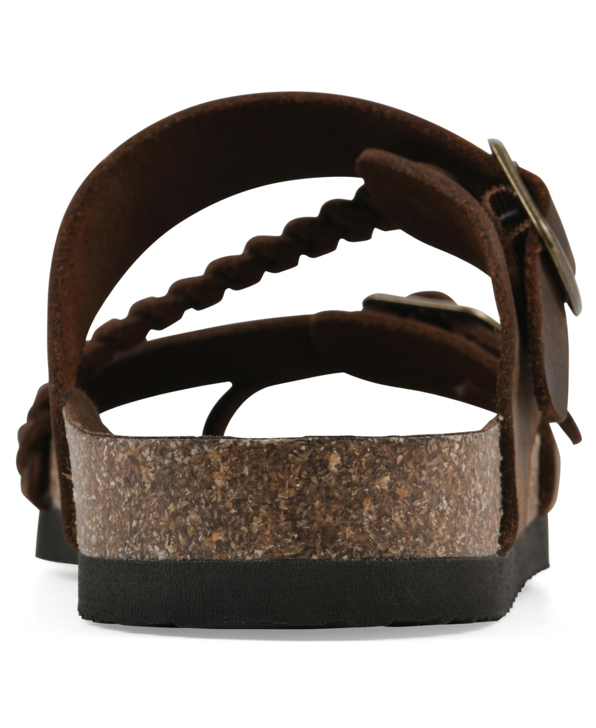 White Mountain Women's Hammy Round Toe Flat Sandals In Brown Leather