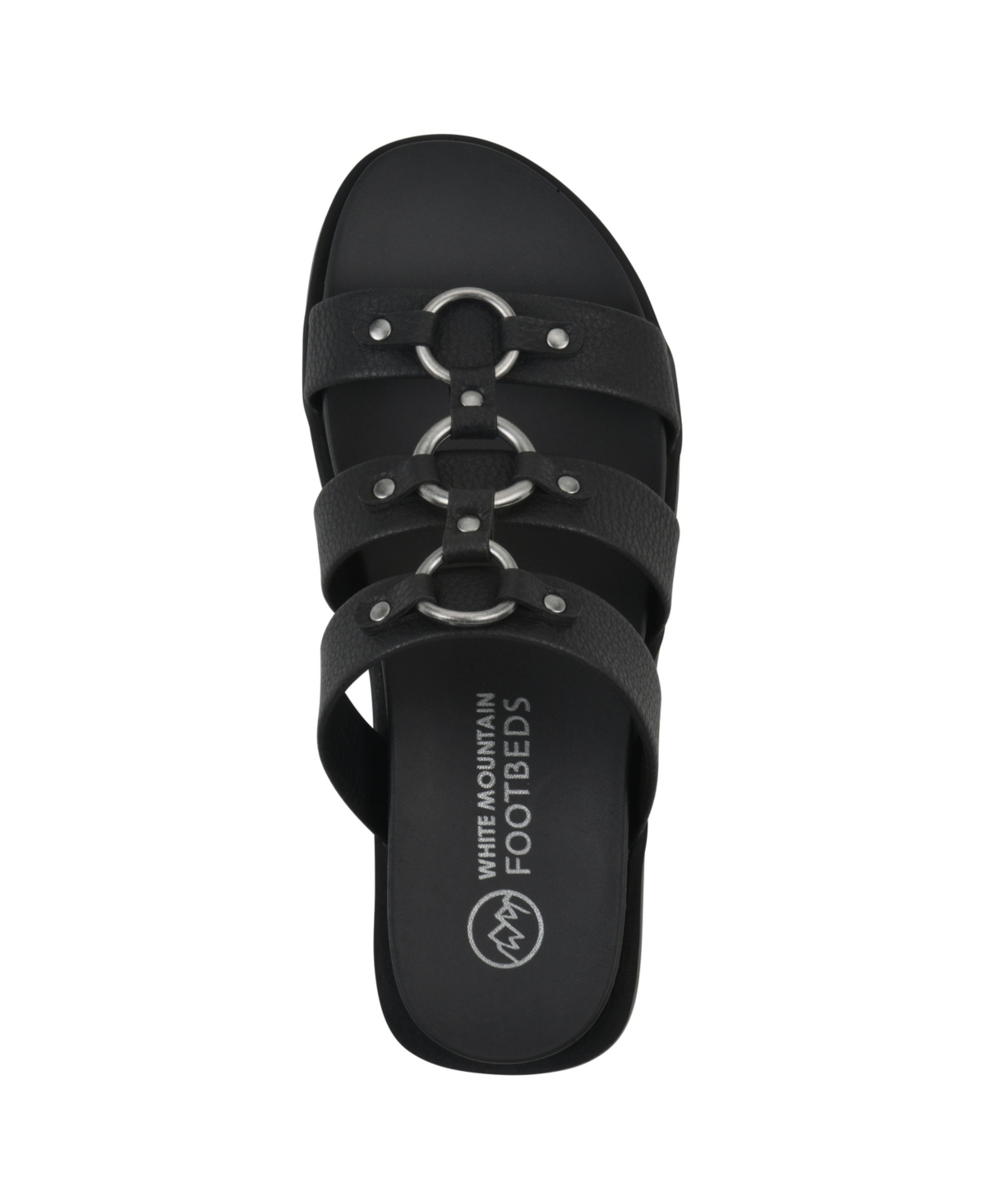 White Mountain Women's Koala Slip-on Flat Sandals In Black Smooth