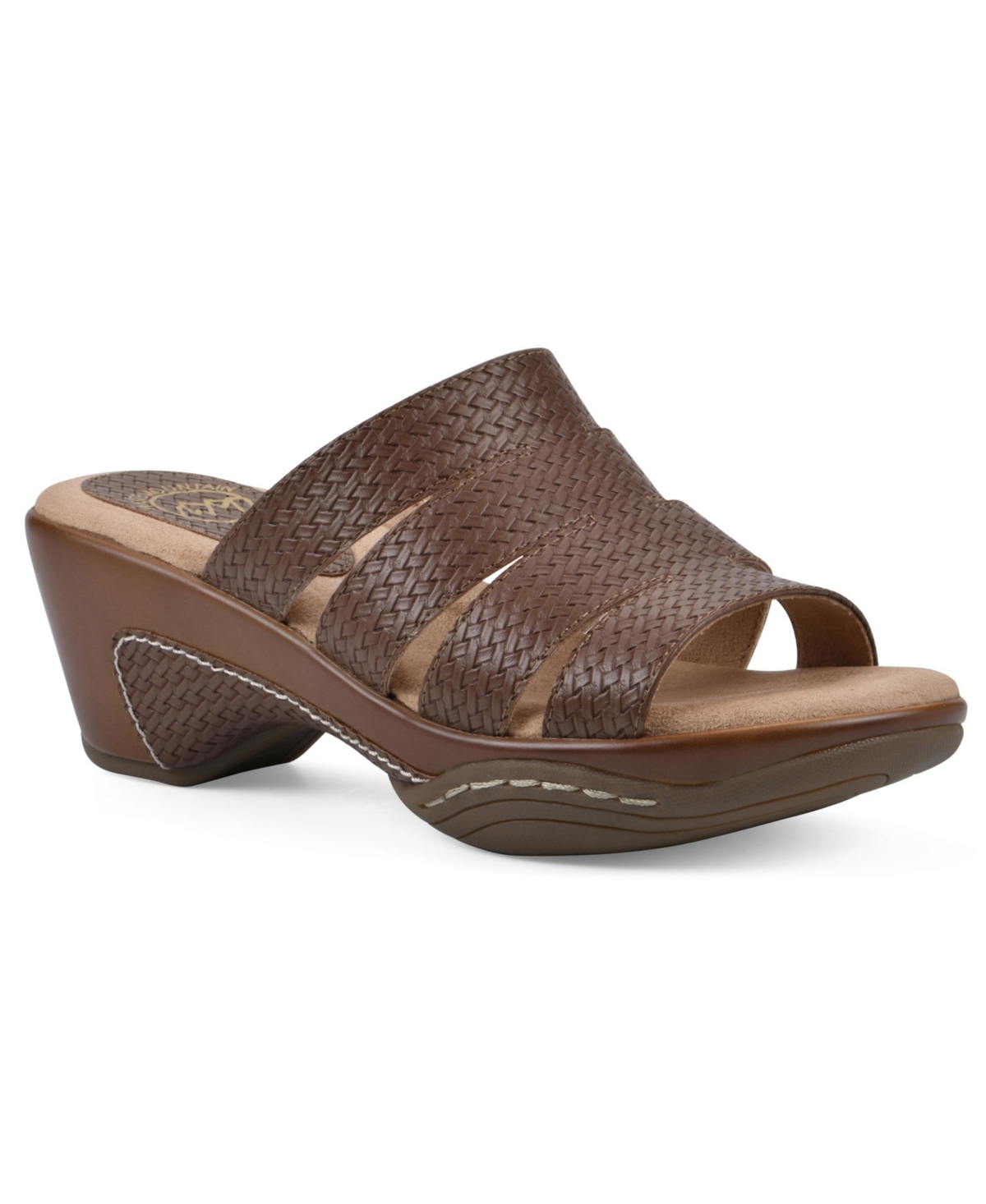White Mountain Valora Womens Woven Man Made Platform Sandals In Brown Woven