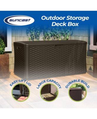 134 Gallon All-Weather UV-Resistant Outdoor Patio Storage Deck Box, Java