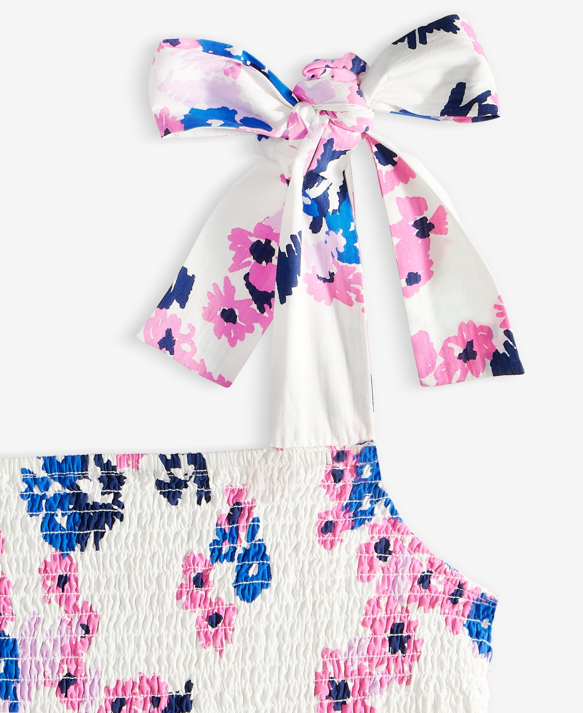 Shop On 34th Women's Mommy & Me Cotton Bouquet-print Tie-strap Smocked Midi Dress, Exclusively At Macy's In Washed White