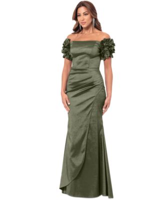 Women's Off-The-Shoulder Floral-Sleeve Dress