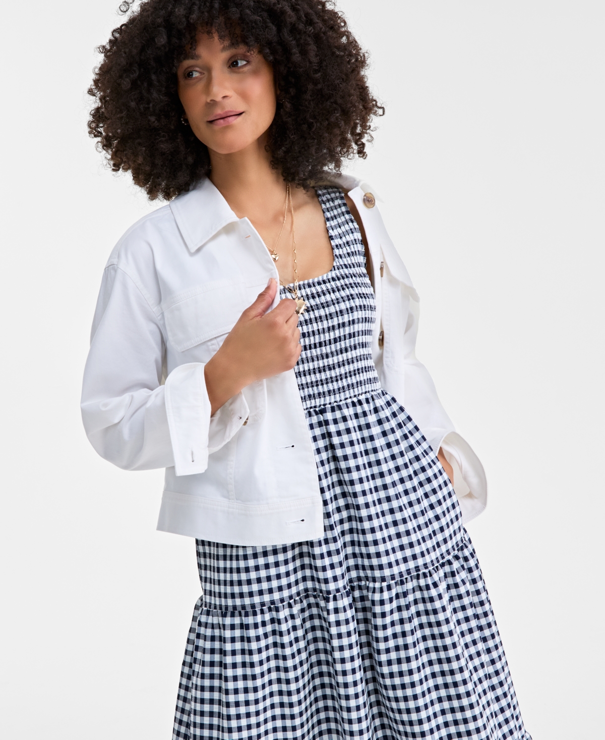 Shop On 34th Women's Woven Printed Tiered Scoop-neck Tank Midi Dress, Exclusively At Macy's In Intrepid Blue