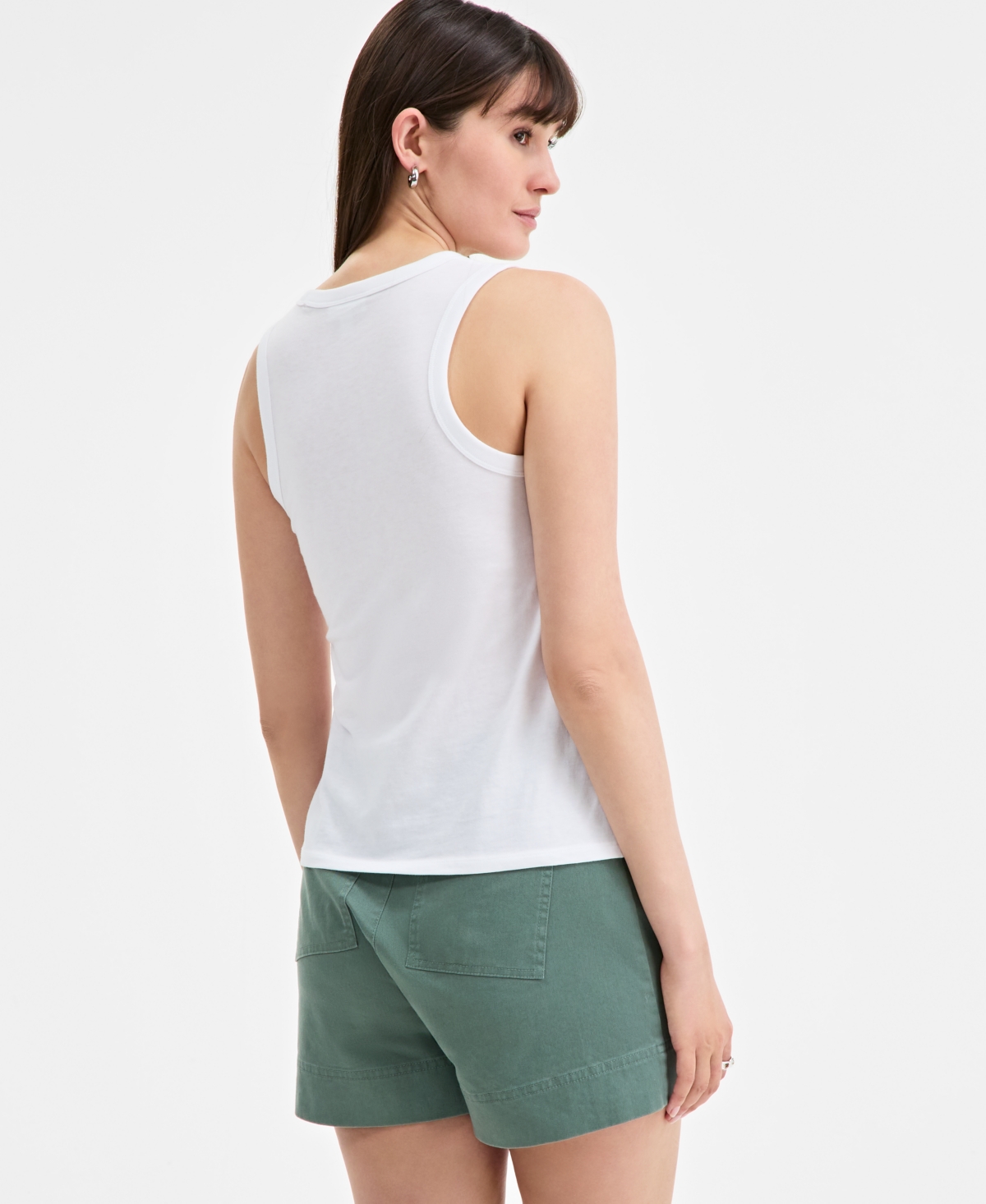 On 34th Women's V-neck Sleeveless Tank Top, Exclusively At Macy's In Bright White