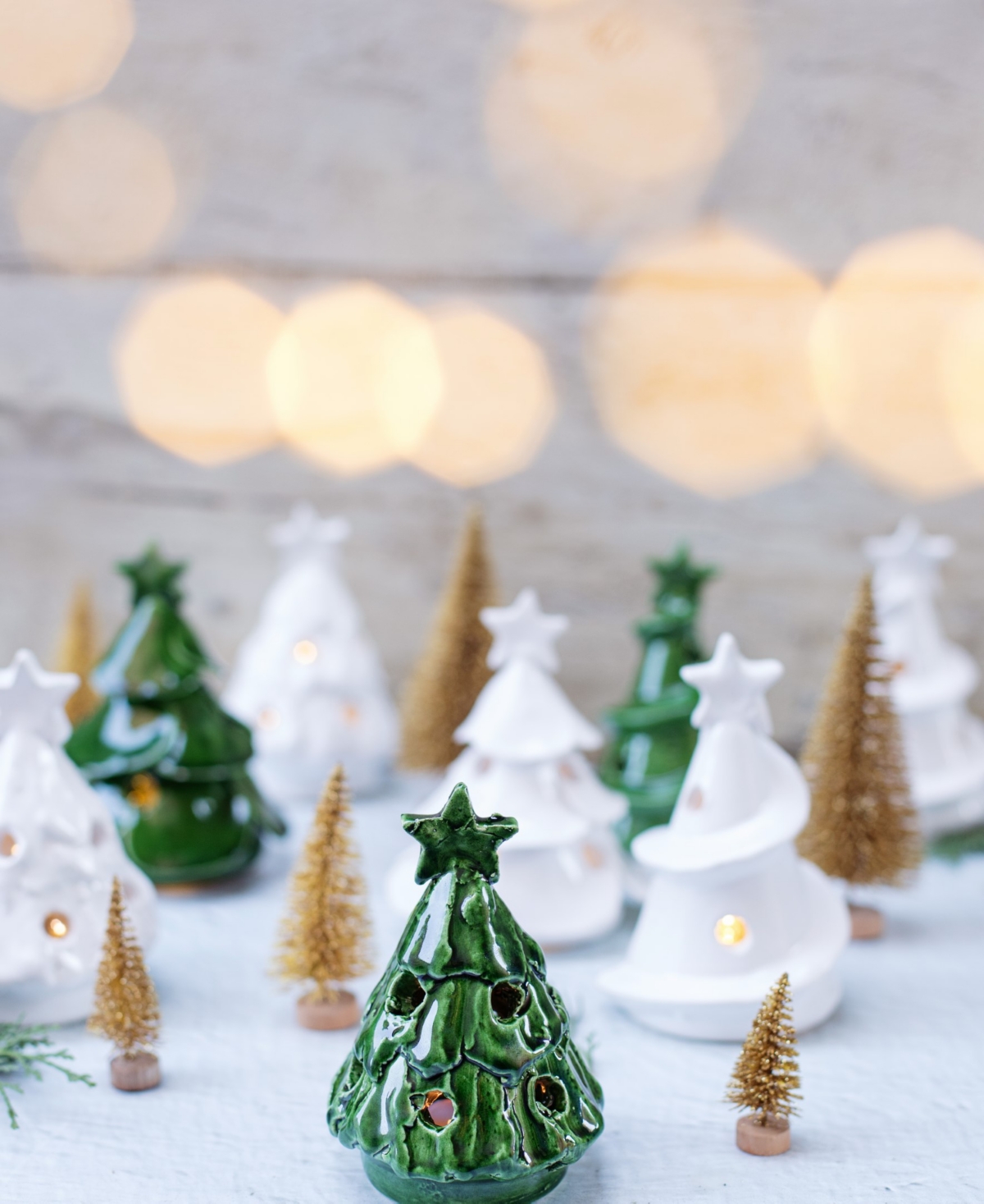 Vietri Foresta Mini Ribbon Tree Christmas Decor In White