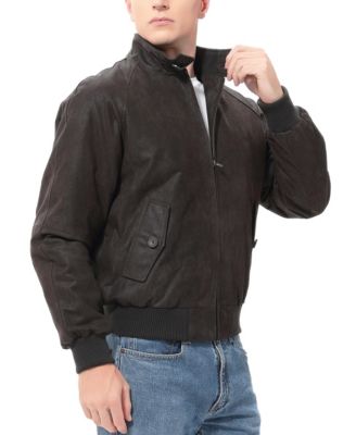 Men's Men WWII Distressed Leather Bomber Jacket
