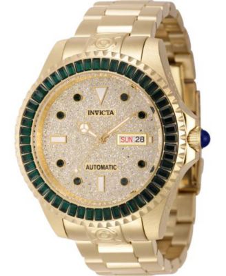 Men's 45660 Pro Diver Automatic 3 Hand Gold, Pave Dial Watch