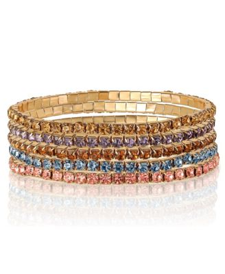 Fasjion Rhinstone 5 Piece Stretch Bracelet Set