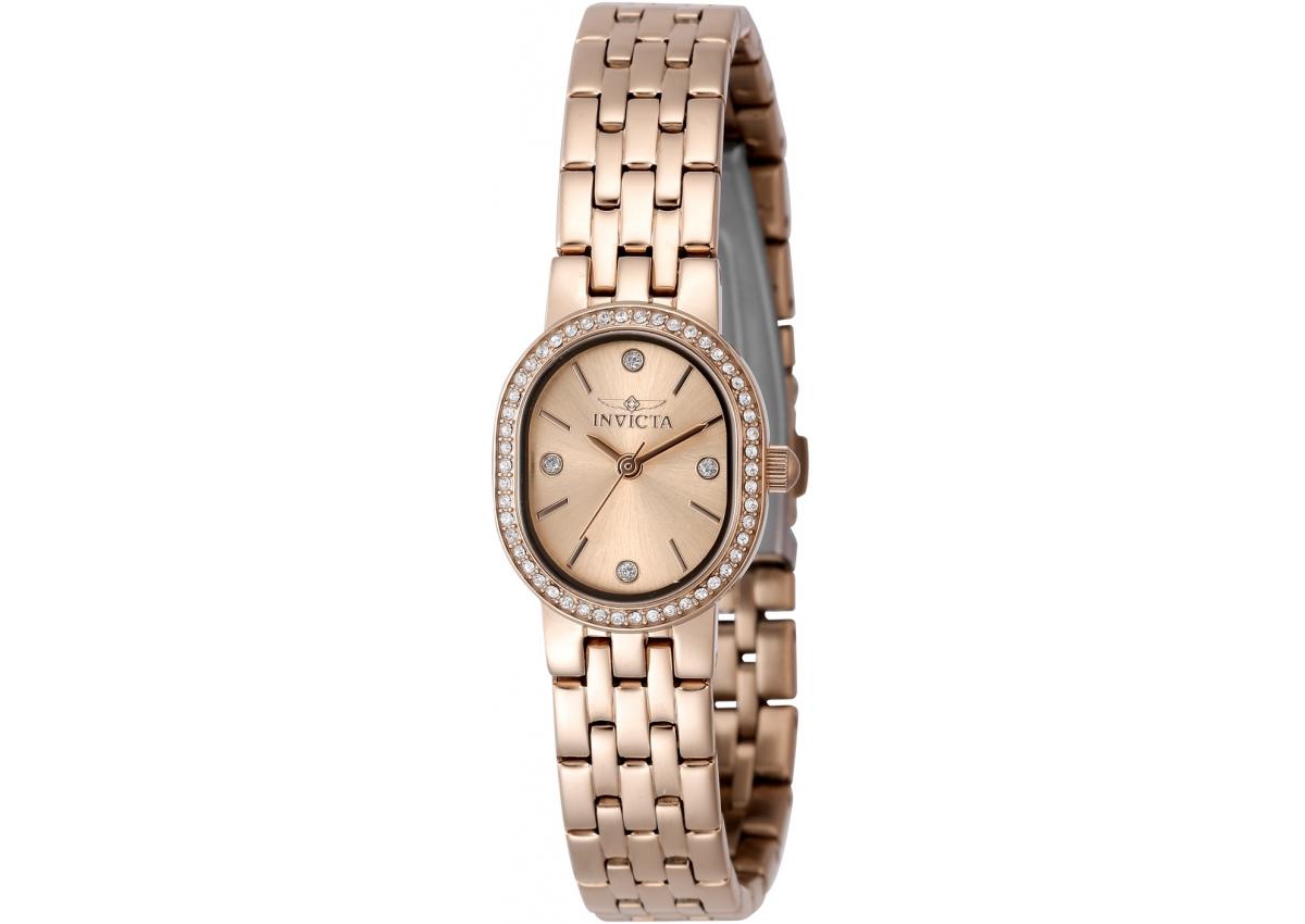 Women's 48137 Angel Quartz 3 Hand Silver, Rose Gold Dial Watch - Gold