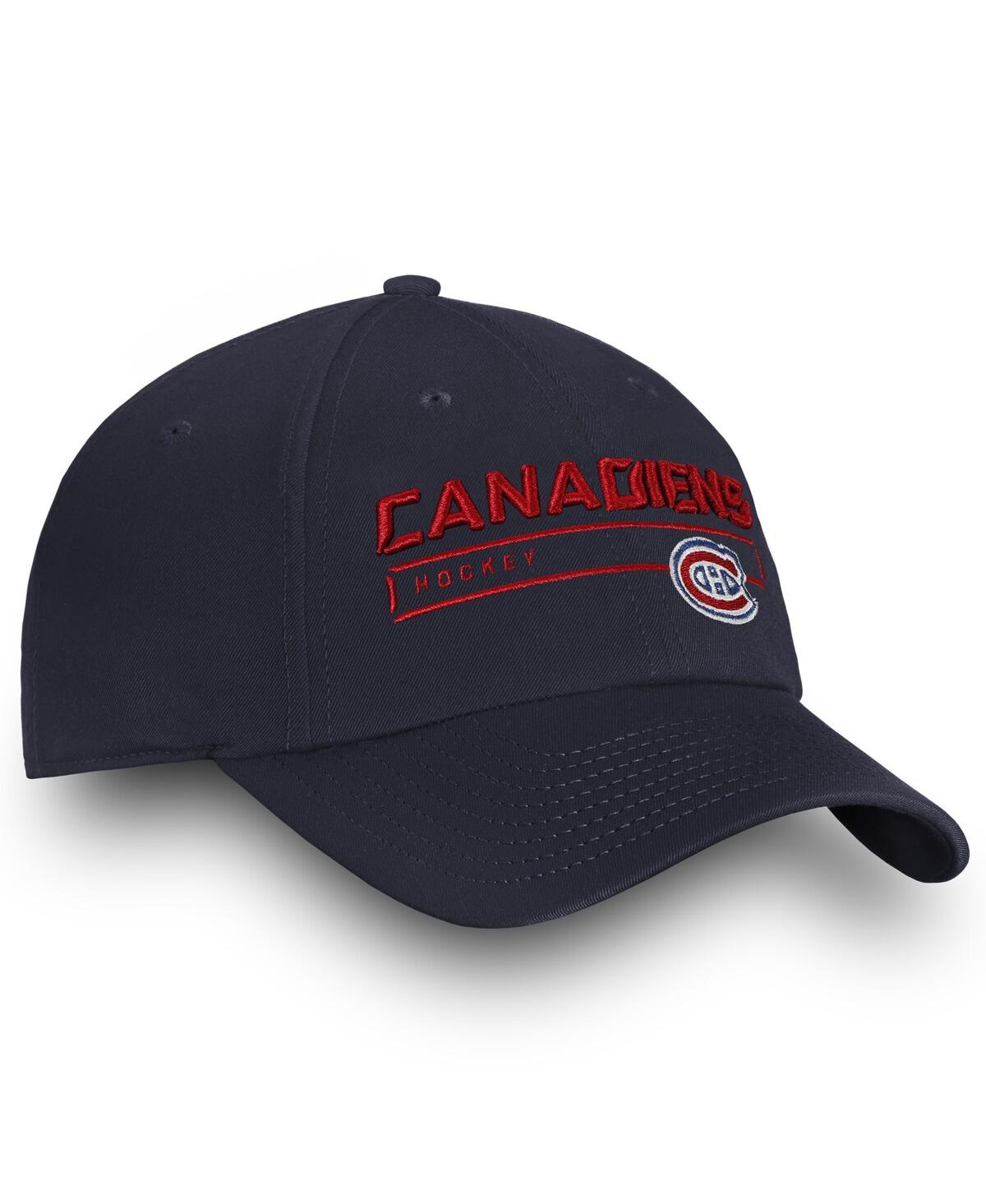 Fanatics Men's Navy Montreal Canadiens Team Authentic Pro Rinkside Fundamental Adjustable Hat In Navy