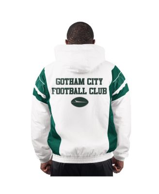 Men's White New York Jets Gotham City Half-Zip Hoodie Jacket