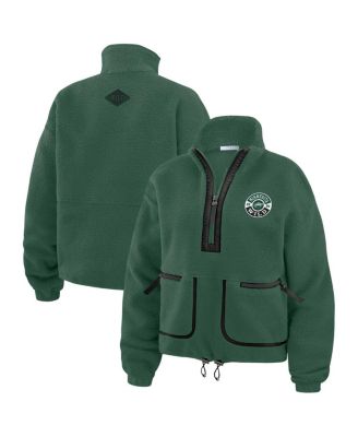 WEAR by Erin Andrews - Women's Green Minnesota Wild Polar Fleece Half-Zip Jacket