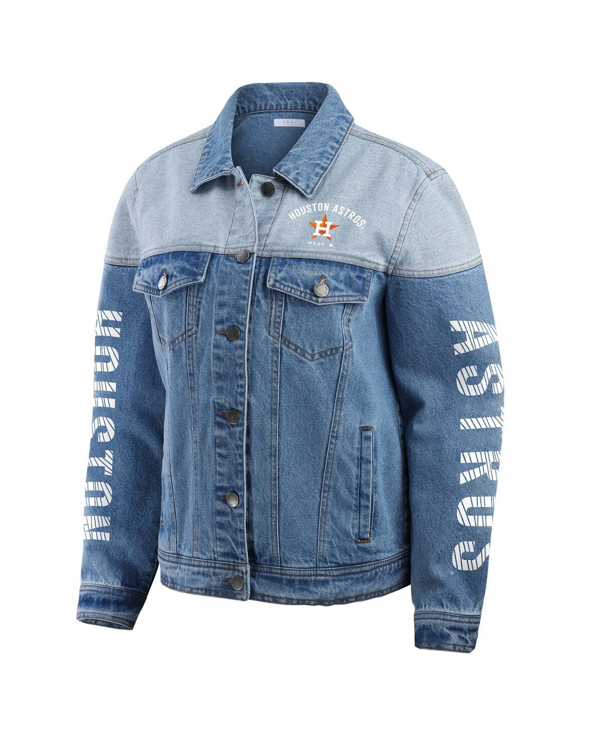 WEAR BY ERIN ANDREWS WOMEN'S HOUSTON ASTROS FULL-BUTTON DENIM JACKET 