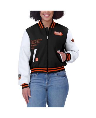 Women's Black/White Cincinnati Bengals Varsity Full-Zip Jacket