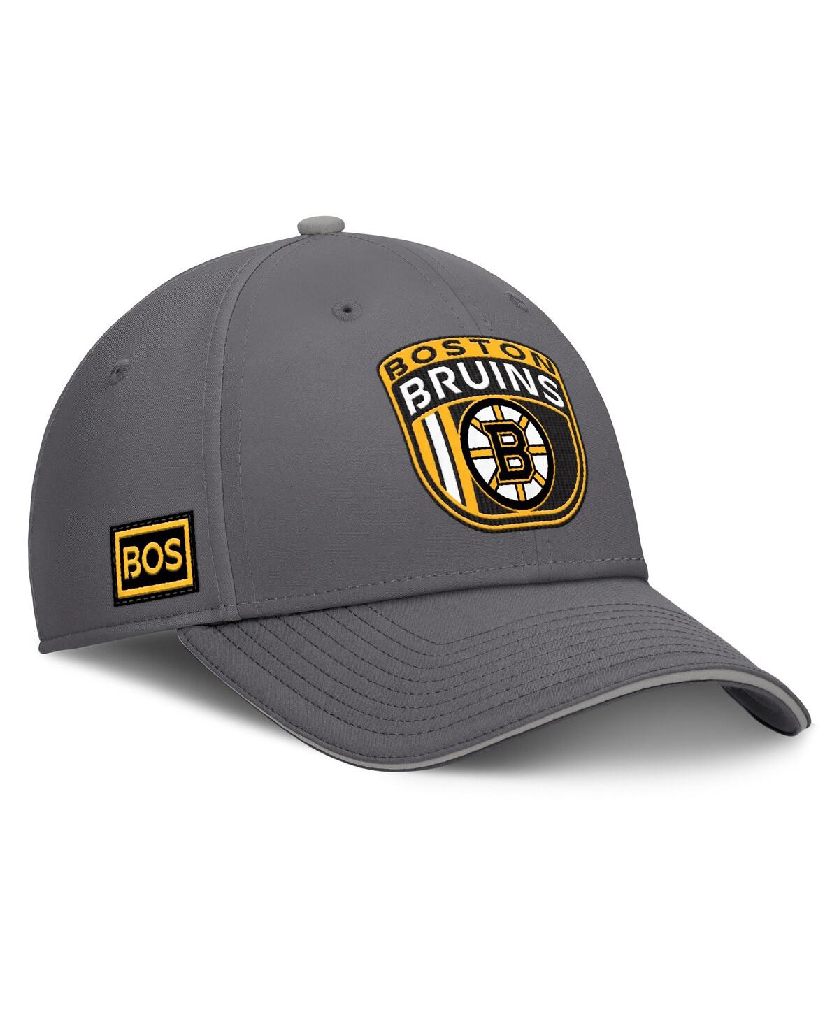 Fanatics Men's Gray Boston Bruins Home Ice Flex Hat In Gray