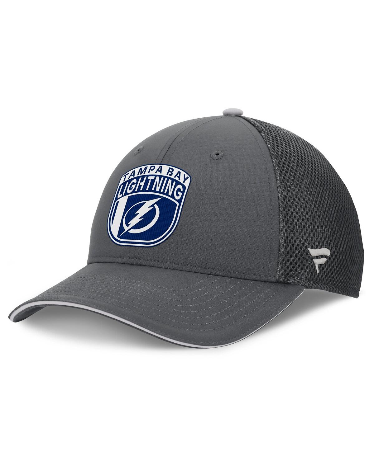Fanatics Men's Gray Tampa Bay Lightning Authentic Pro Home Ice Trucker Adjustable Hat In Gray
