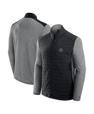 Fanatics - Men's and Women's Black/Heather Gray Pittsburgh Steelers Front Office Tonal Full-Zip Jacket