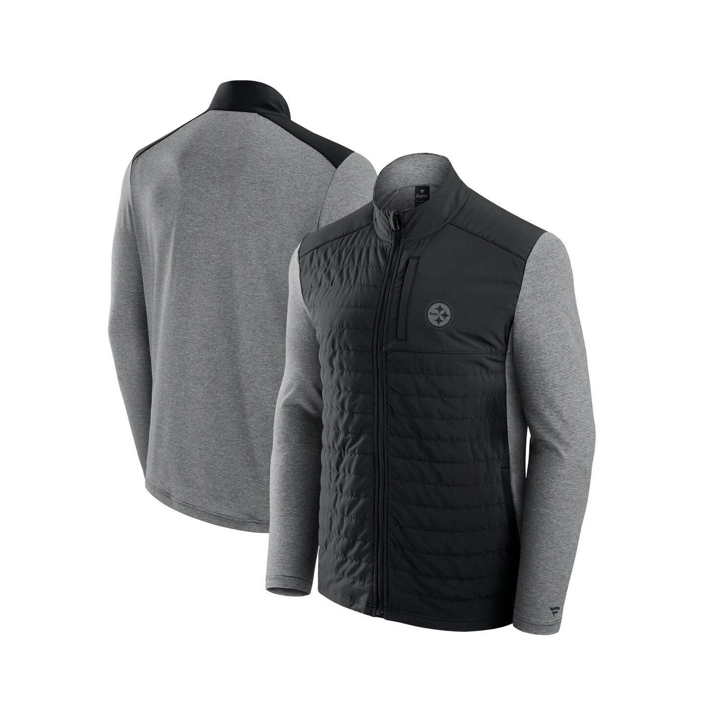 Куртка Fanatics Black/Heather Gray Pittsburgh Steelers Front Office Tonal Full-Zip — фото 1
