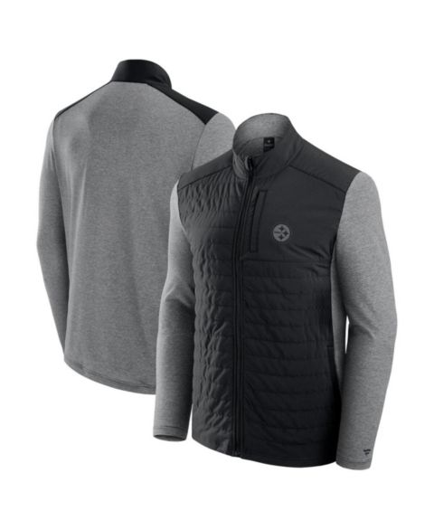 Женские куртки Fanatics Men's and Women's Black/Heather Gray Pittsburgh Steelers Front Office Tonal Full-Zip Jacket