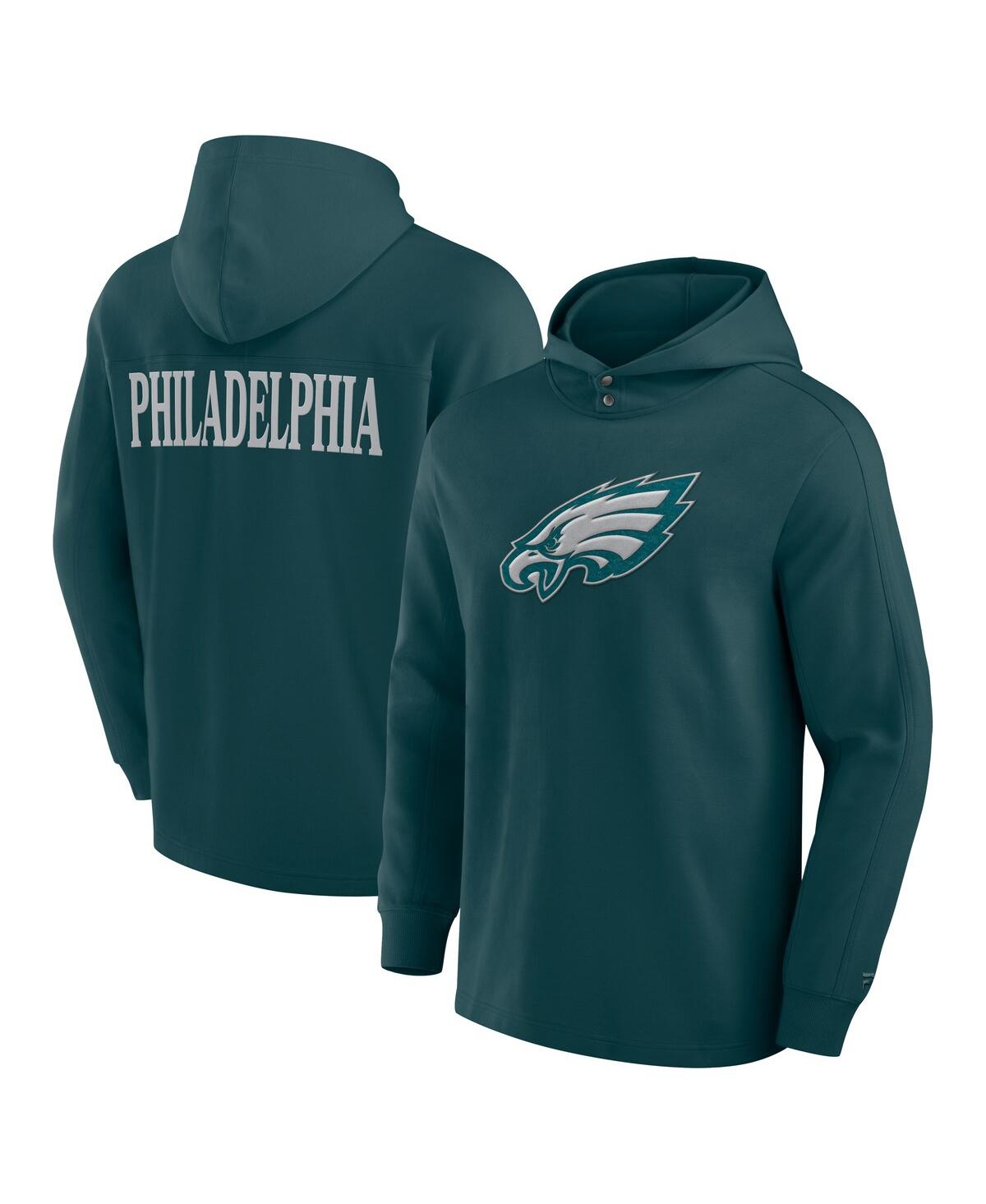 Fanatics Men's Midnight Green Philadelphia Eagles Elements Blaze Tri-blend Long Sleeve Hoodie T-shirt In Green