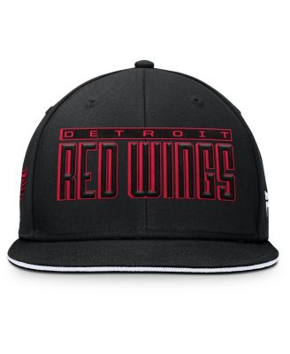 Men's Black Detroit Red Wings Fundamental Gino Stack Snapback Hat