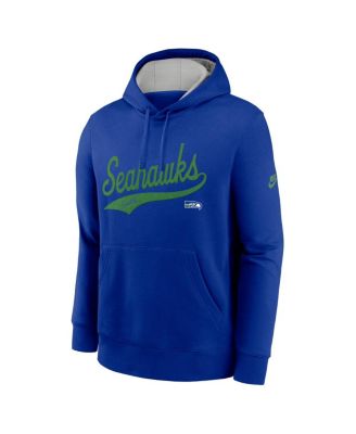 Men's Royal Seattle Seahawks Rewind Club Logo Pullover Hoodie
