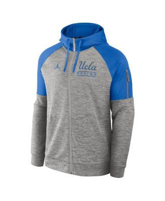 Men's Heather Gray UCLA Bruins Fitness Raglan&nbsp;Performance Full-Zip Hoodie