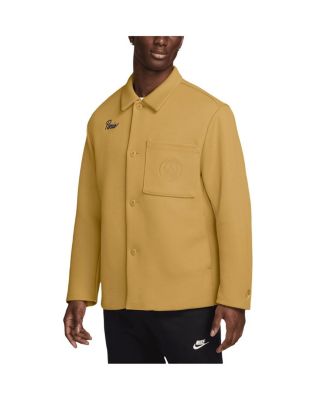 Nike - Men's Gold Paris Saint-Germain Tech Fleece Button-Up Shacket