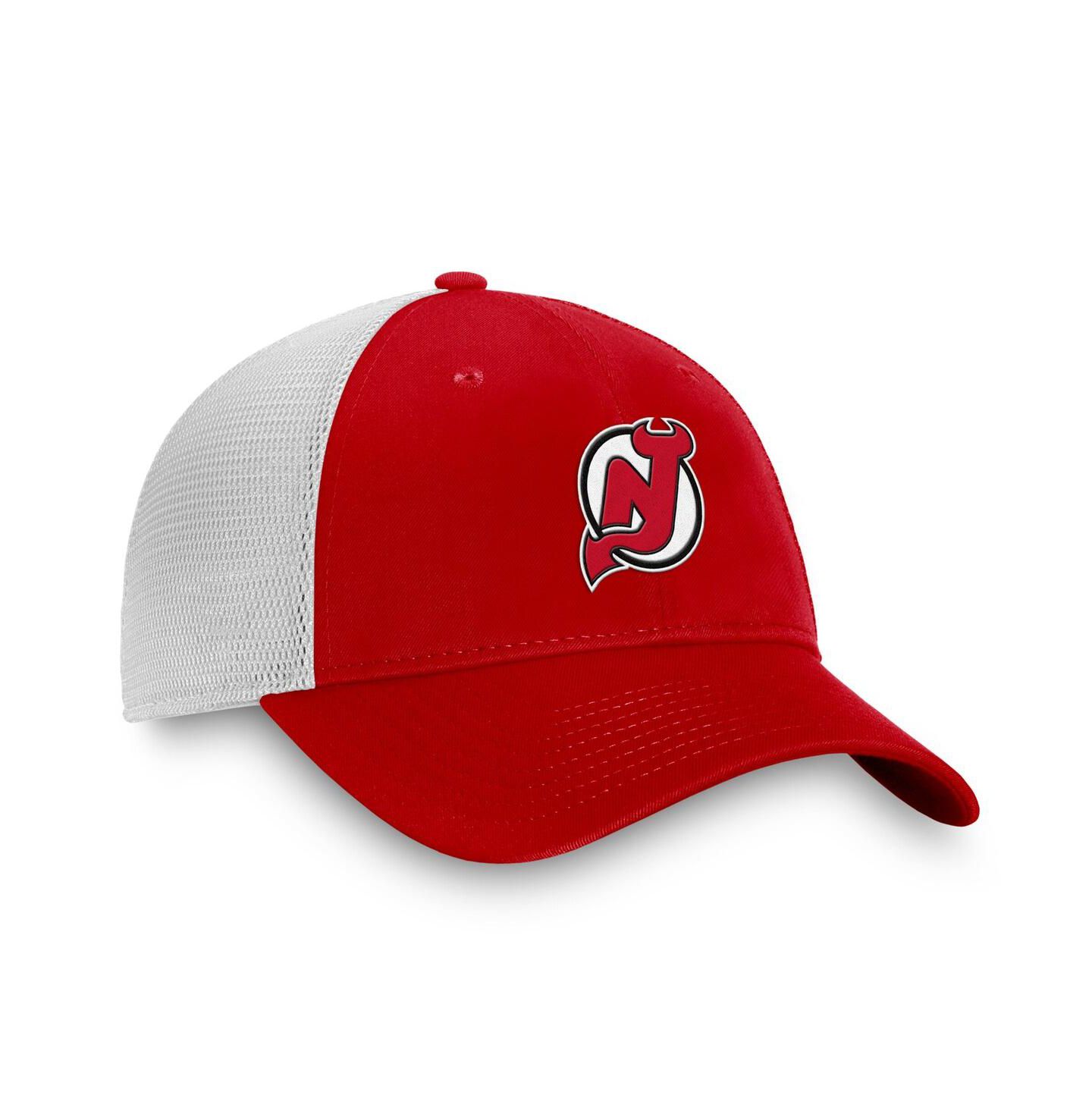 Мужские головные уборы Fanatics Red/White New Jersey Devils Slouch Core Primary Logo Trucker Adjustable Hat — фото 4