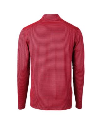Men's Red/Navy Philadelphia Phillies Virtue Pique Micro Stripe Quarter-Zip Pullover Top
