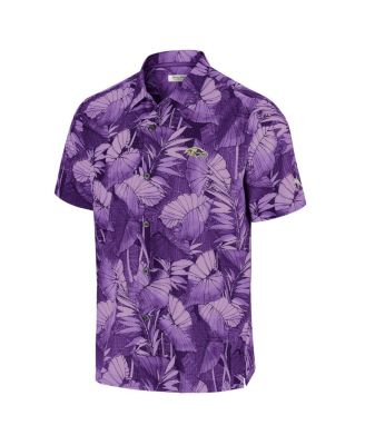 Men's Purple Baltimore Ravens Big Tall Coast Nuevo Fronds IslandZone Button-Up Shirt