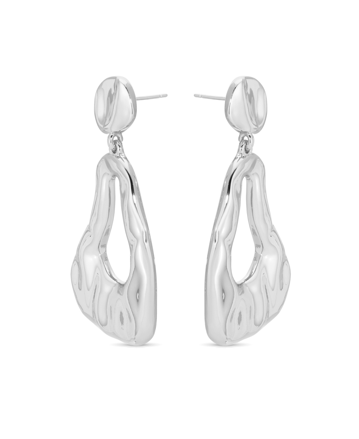 Ettika Molten Drop Earrings In Silver