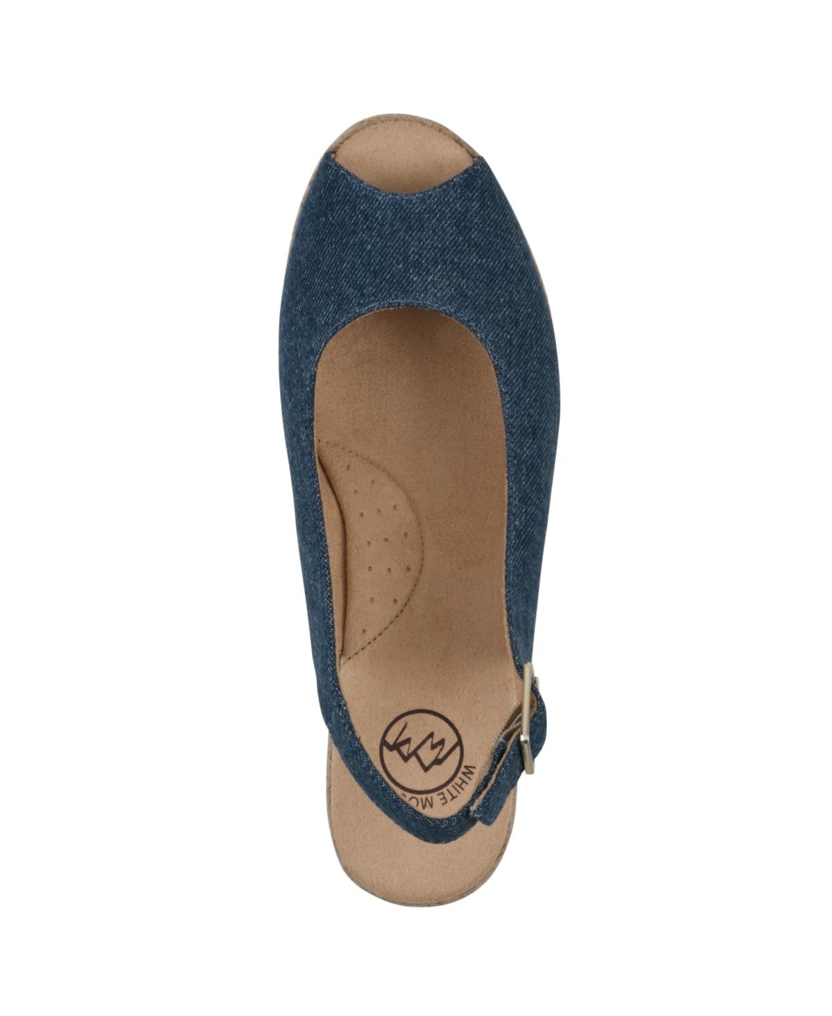 Shop White Mountain Women's Maize Espadrille Wedge Sandals In Dark Blue Denim Fabric