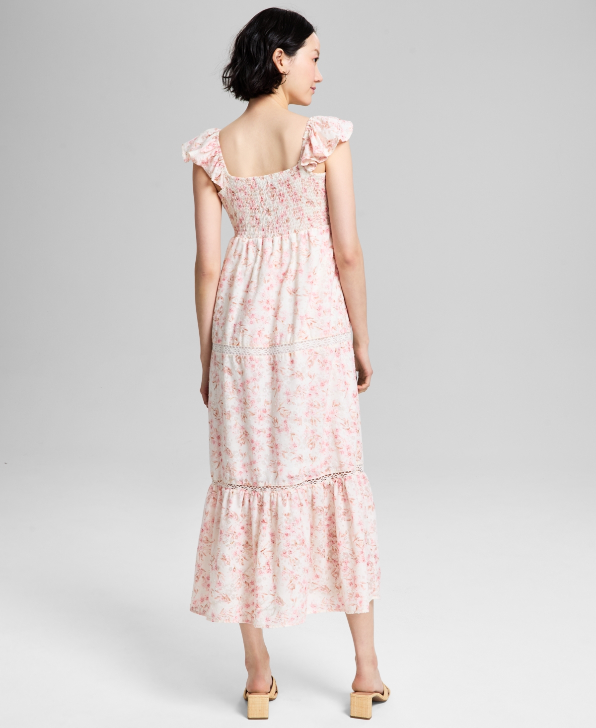 And Now This Women's Empire-Waist Crochet-Trim Midi Dress, Exclusively at Macy's