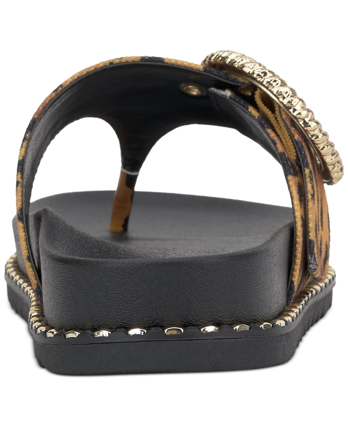 Jessica Simpson Women's Cymmeri Hooded Thong Flat Sandals In Natural Leopard Canvas