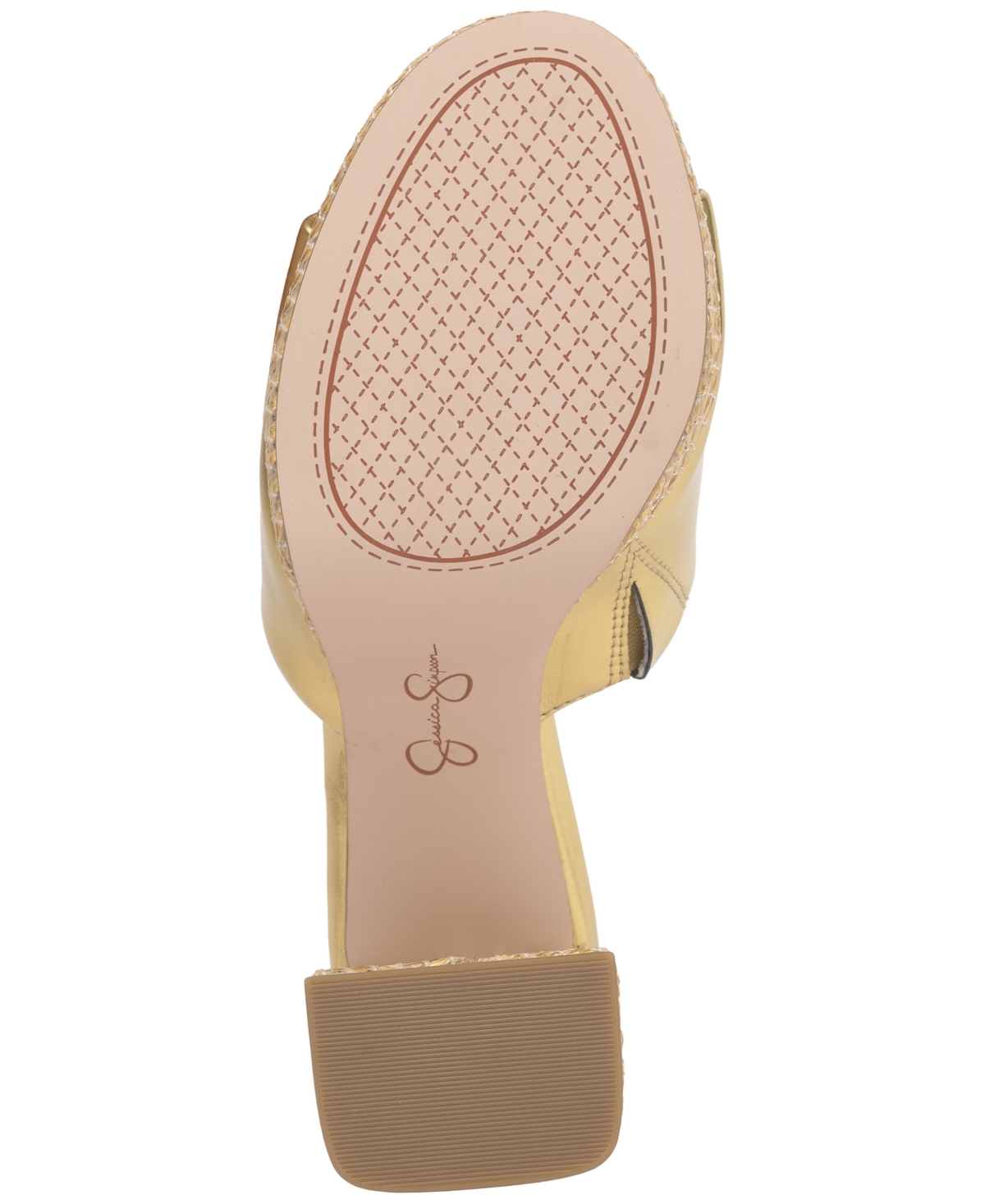 Jessica Simpson Kashet Platform Slide Sandal In Gold Smooth