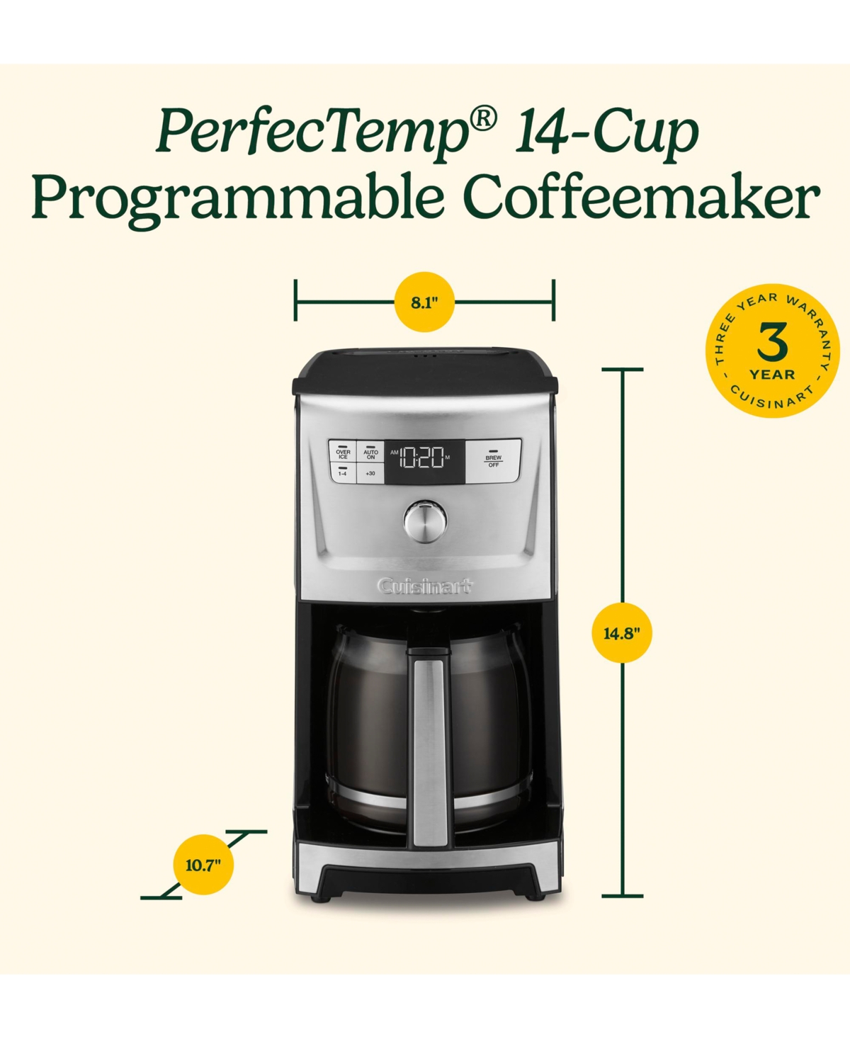 Cuisinart Dcc-3200 Perfectemp 14-cup Programmable Coffee Maker In Stainless