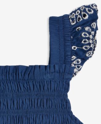 Toddler Girls Mommy & Me Cotton Eyelet Smocked Flutter-Sleeve Dress, Exclusively at Macy's