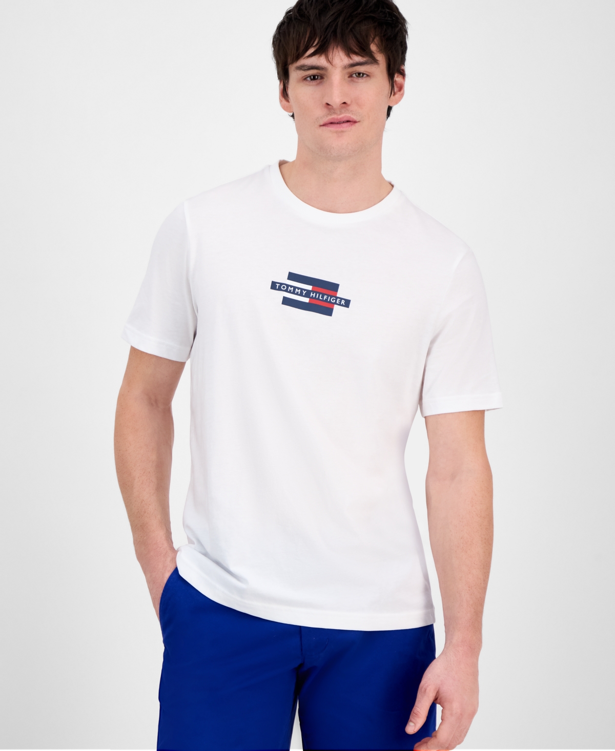 Shop Tommy Hilfiger Men's Flag Logo Box T-shirt In White