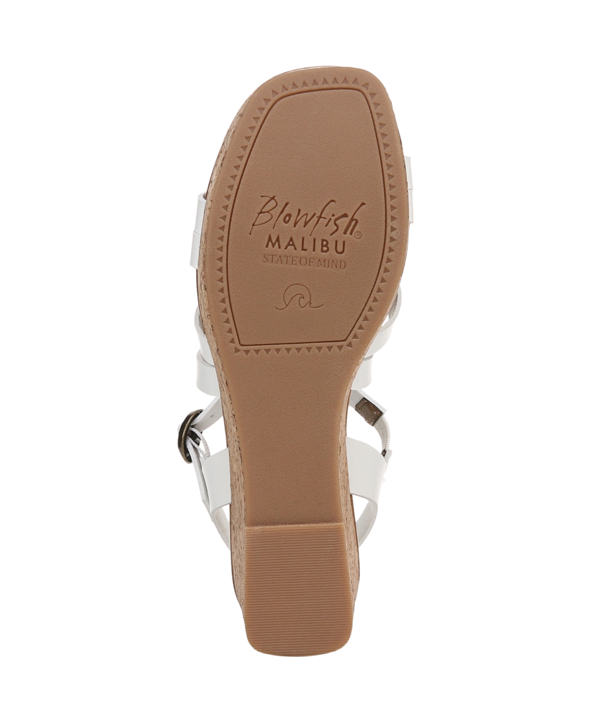 Shop Blowfish Malibu Women's Aurora Open Square Toe Strappy Wedge Sandals In White Faux Leather