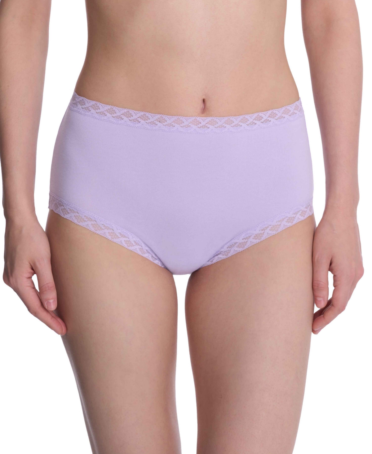 Natori Bliss Lace-Trim High Rise Cotton Brief Underwear 755058