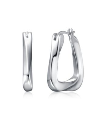 Wavy Twisted Hoop Earrings in Plated or Plated