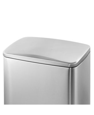 13 Gal./50 Liter Rectangular Stainless Steel Step-on Trash Can for Kitchen
