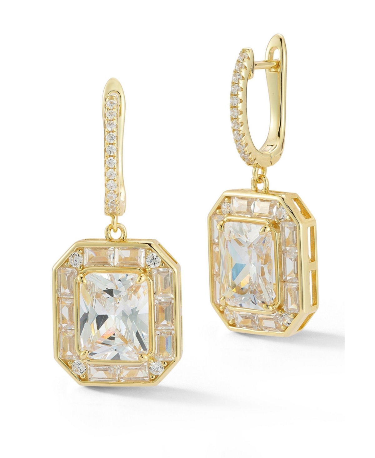 Sterling Silver Glitzy Charm Earrings - Gold