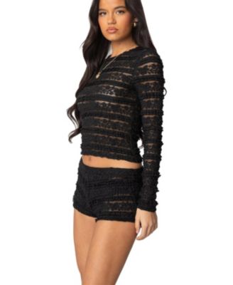 Womens Maisley Sheer Lace Top