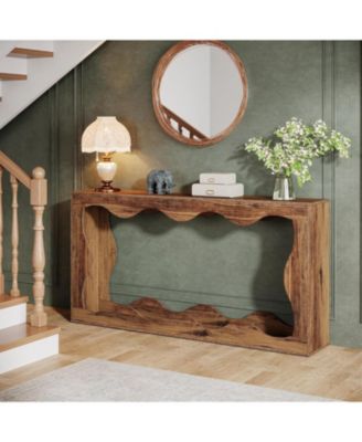 63-Inch Wood Farmhouse Storage Console – Entryway Table