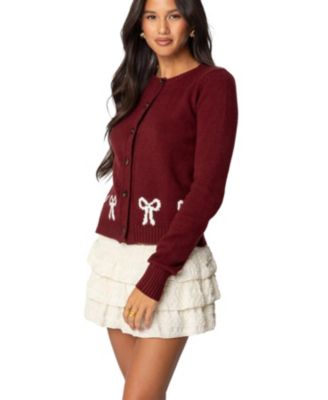 Womens Rona Bow Knit Cardigan